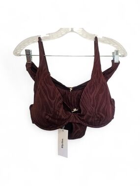 Rhythm Womens Chocolate Brown Textured Bikini Set NWT Size XL